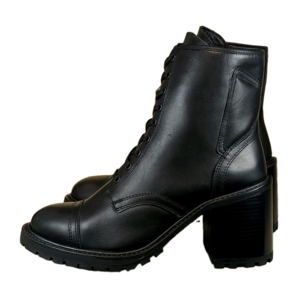 Thursday Boot Woman's Rebel Leather Boots Zip Ankle High Heels Size 10